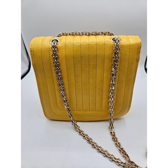 Mellow World Paola Yellow Quilted Turnlock Chain Handle Purse Bag‎ Handbag - Picture 2 of 12